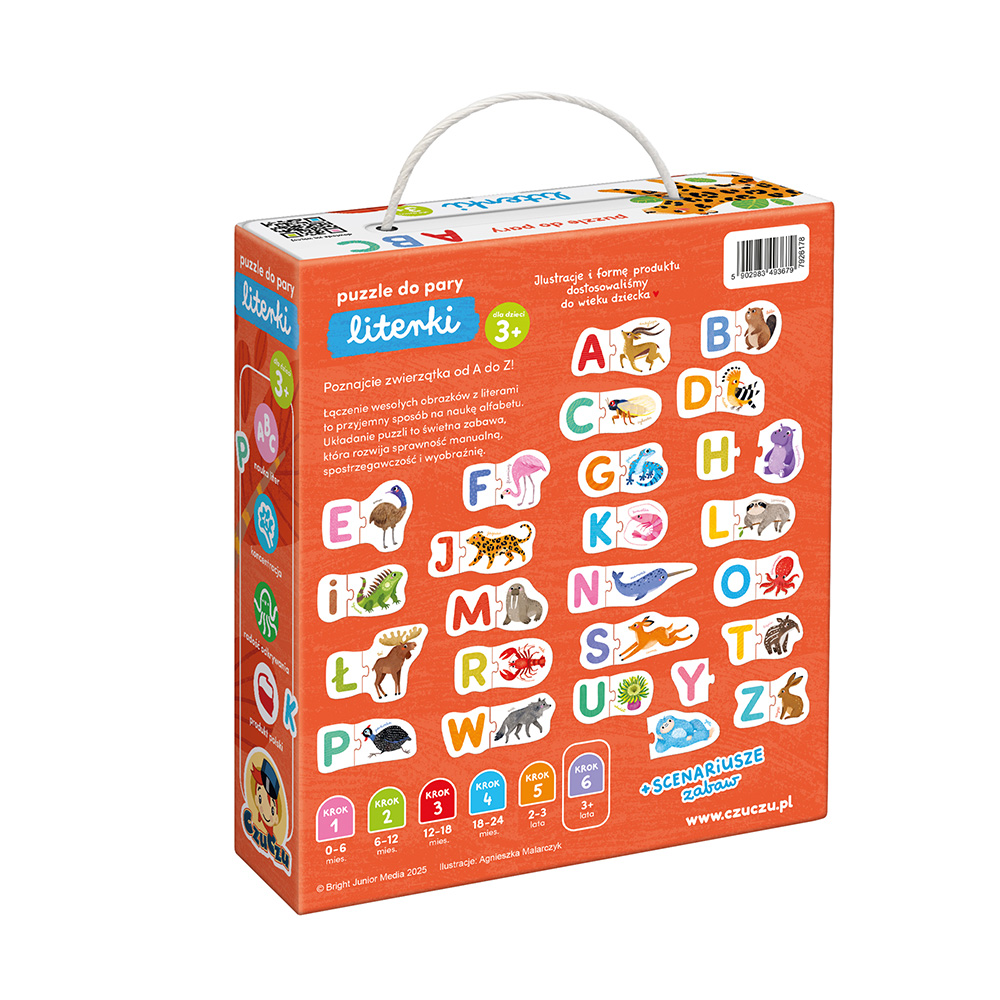 Puzzle do pary Literki box tyl