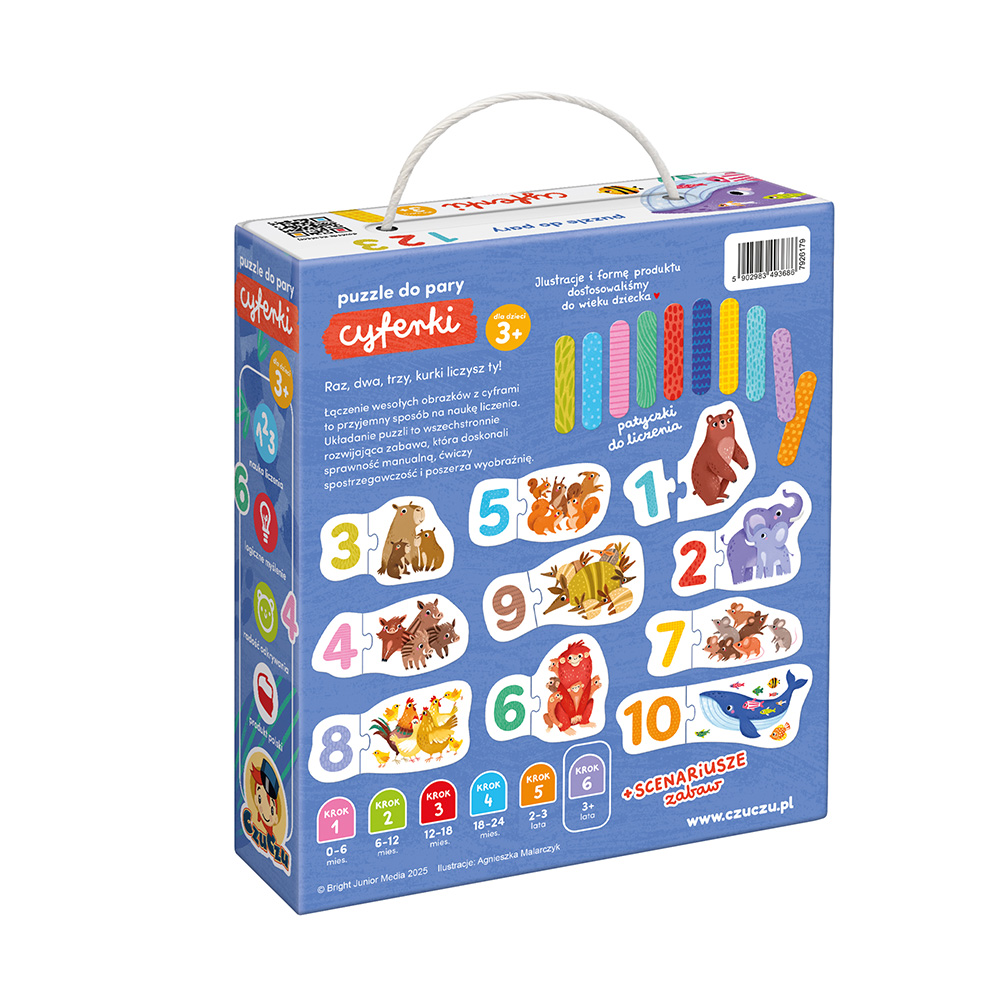 Puzzle do pary Cyferki box tyl