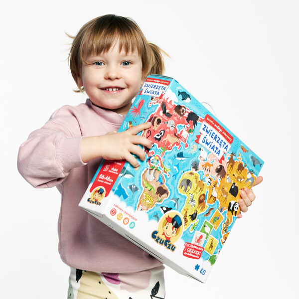 Puzzle Mapa edukacyjny duzy prezent dla trzylatka i czterolatka